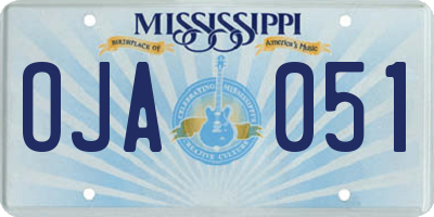 MS license plate OJA051