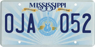 MS license plate OJA052