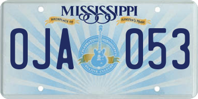 MS license plate OJA053