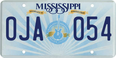 MS license plate OJA054