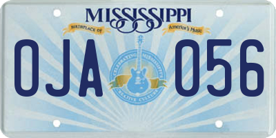 MS license plate OJA056