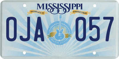 MS license plate OJA057
