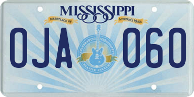 MS license plate OJA060