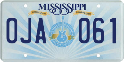 MS license plate OJA061