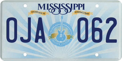 MS license plate OJA062