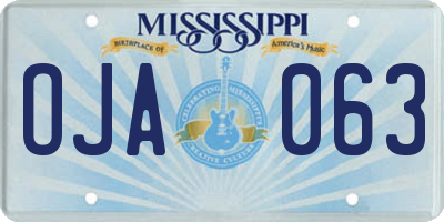 MS license plate OJA063