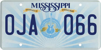 MS license plate OJA066