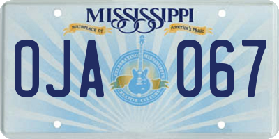 MS license plate OJA067