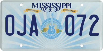 MS license plate OJA072