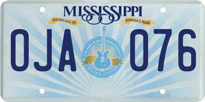 MS license plate OJA076