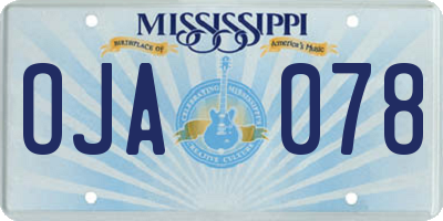 MS license plate OJA078