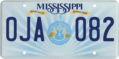 MS license plate OJA082