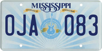 MS license plate OJA083