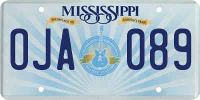 MS license plate OJA089