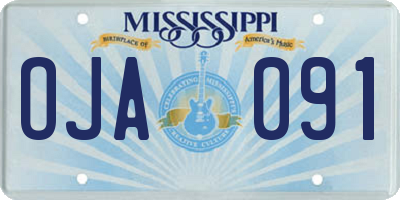 MS license plate OJA091