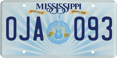 MS license plate OJA093