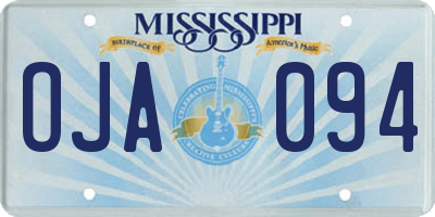MS license plate OJA094
