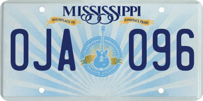 MS license plate OJA096