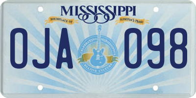 MS license plate OJA098