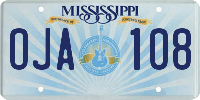 MS license plate OJA108