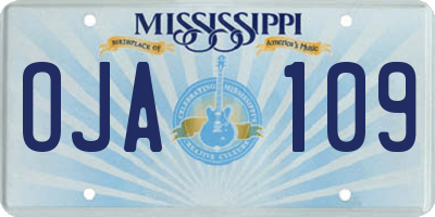 MS license plate OJA109