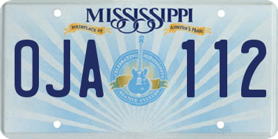 MS license plate OJA112