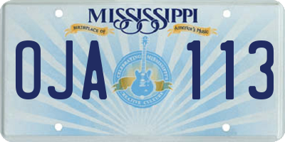 MS license plate OJA113