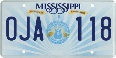 MS license plate OJA118
