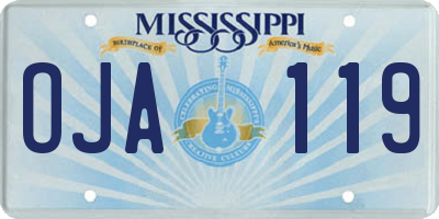 MS license plate OJA119