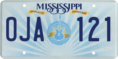 MS license plate OJA121