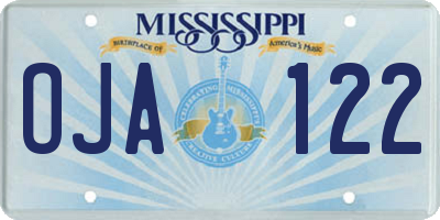 MS license plate OJA122