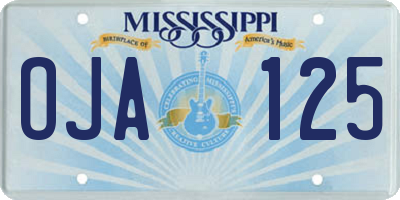 MS license plate OJA125