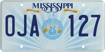 MS license plate OJA127