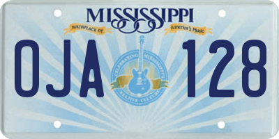 MS license plate OJA128