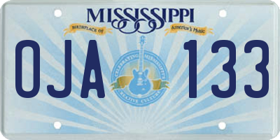 MS license plate OJA133