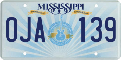 MS license plate OJA139