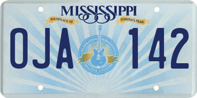 MS license plate OJA142