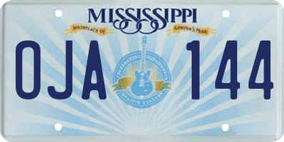 MS license plate OJA144
