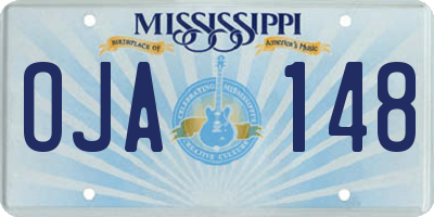 MS license plate OJA148