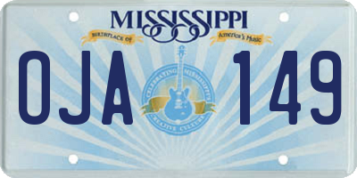 MS license plate OJA149