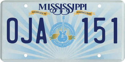 MS license plate OJA151
