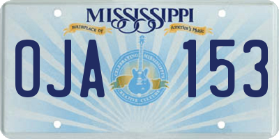 MS license plate OJA153