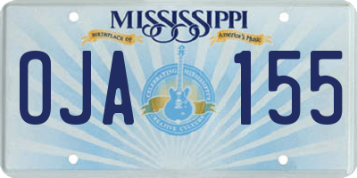 MS license plate OJA155