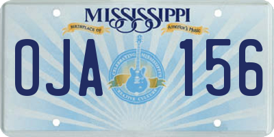 MS license plate OJA156