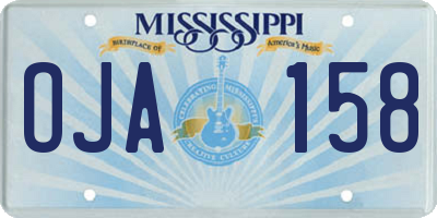 MS license plate OJA158