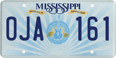 MS license plate OJA161