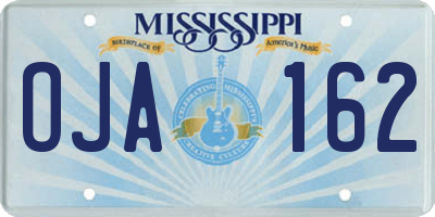 MS license plate OJA162
