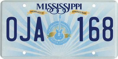 MS license plate OJA168