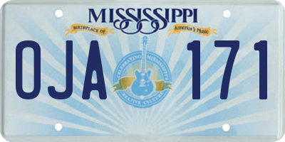 MS license plate OJA171
