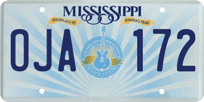 MS license plate OJA172